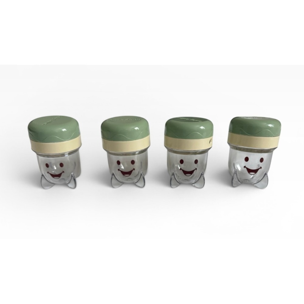 Magic Bullet Baby Bullet Food Storage Cups with Date Dial Green Lids Set of 4